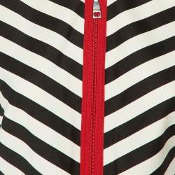 Pre Owned Love Moschino Monochrome Striped Cotton Jacket M