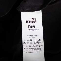 Love Moschino Black Cotton & Embellished Neck Detailed Dress M
