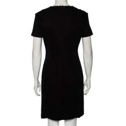 Love Moschino Black Cotton & Embellished Neck Detailed Dress M