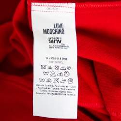Love Moschino Red Crepe Gold Studded Belt Detailed Dress S