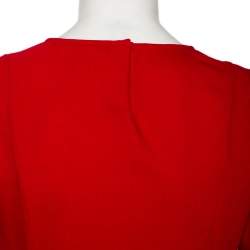 Love Moschino Red Crepe Gold Studded Belt Detailed Dress S