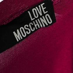 Love Moschino Magenta Printed Modal Knit T-Shirt S