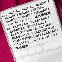Love Moschino Magenta Printed Modal Knit T-Shirt S