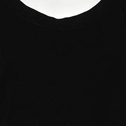 Love Moschino Black Cotton Knit Embellished Puff Sleeve T-Shirt M