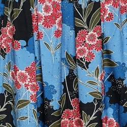 Love Moschino Blue Floral Printed Crepe Sleeveless Maxi Dress M