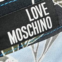 Love Moschino Blue Floral Printed Crepe Sleeveless Maxi Dress M