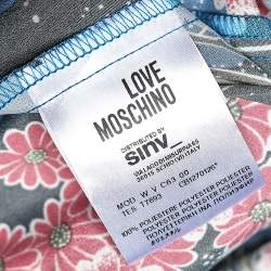 Love Moschino Blue Floral Printed Crepe Sleeveless Maxi Dress M