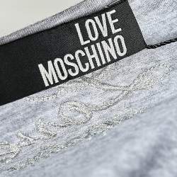 Love Moschino Grey Cotton Bow Detailed Sleeveless Top M