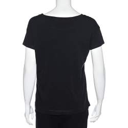Love Moschino Black Logo Printed Cotton Short Sleeve T-Shirt M