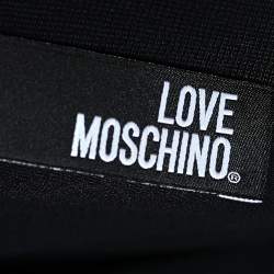 Love Moschino Black Mouth Printed Love & Peace Embellished Cotton T-Shirt S