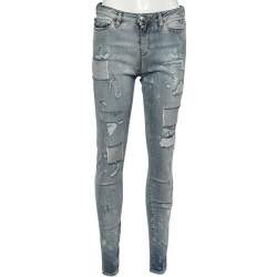 Pre Owned Love Moschino Blue Denim Distressed jeans M