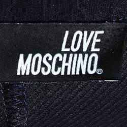 Love Moschino Blue Cotton Knit Love Applique Detail Sweat Pants S