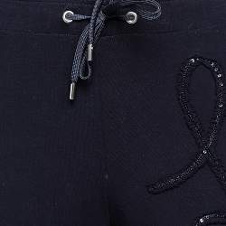 Love Moschino Blue Cotton Knit Love Applique Detail Sweat Pants S