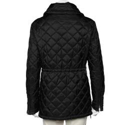 Love Moschino Black Diamond Quilted Oversized Collar Jacket M