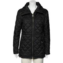 Love Moschino Black Diamond Quilted Oversized Collar Jacket M