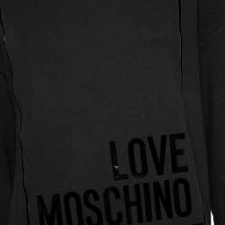 Love Moschino Black Cotton Logo Appliqued Sweatshirt S