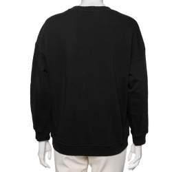 Love Moschino Black Cotton Logo Appliqued Sweatshirt S