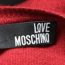 Love Moschino Red Intarsia Wool Knit Jumper M
