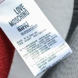 Love Moschino Red Intarsia Wool Knit Jumper M