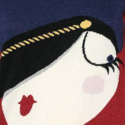 Love Moschino Red Intarsia Wool Knit Jumper M