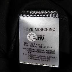Pre Owned Love Moschino Black Cotton Embellished Lace Trim Detailed Dress M 