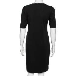 Pre Owned Love Moschino Black Cotton Embellished Lace Trim Detailed Dress M 