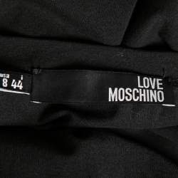 Pre Owned Love Moschino Black Cotton Embellished Lace Trim Detailed Dress M 