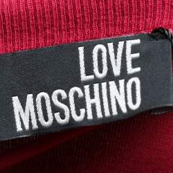 Pre Owned Love Moschino Pink & Black Cotton Shrug Detail T-Shirt M