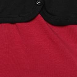 Pre Owned Love Moschino Pink & Black Cotton Shrug Detail T-Shirt M