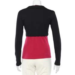 Pre Owned Love Moschino Pink & Black Cotton Shrug Detail T-Shirt M