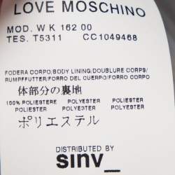 Love Moschino White Textured Cotton Contrast Trimmed Coat M