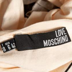 Love Moschino Cream Logo Printed Jersey Short Sleeve T-Shirt M