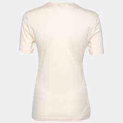 Love Moschino Cream Logo Printed Jersey Short Sleeve T-Shirt M