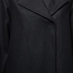 Love Moschino Black Wool Floral Applique Detail Coat M