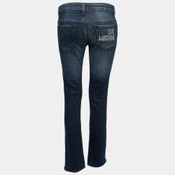 Love Moschino Blue Denim Logo Embellished Jeans S