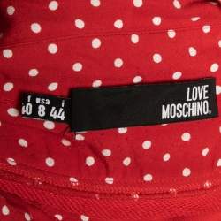 Love Moschino Red Cotton & Crepe Inset Short Sleeve Dress M