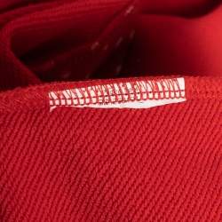 Love Moschino Red Cotton & Crepe Inset Short Sleeve Dress M