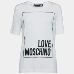 Love Moschino White Printed Crew Neck T-Shirt M