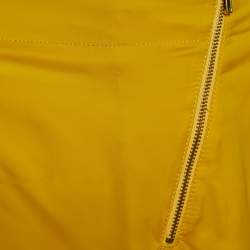 Pre Owned Love Moschino Yellow Crepe Zip Detail Trouser L