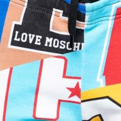 Love Moschino Multicolor Printed Cotton Drawstring Track Pants M