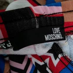 Love Moschino Multicolor Printed Cotton Drawstring Track Pants M