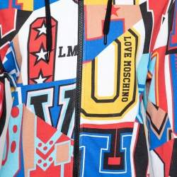 Love Moschino Multicolor Cotton Zip Front Hooded Jacket M