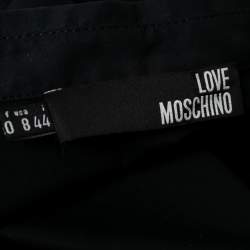 Love Moschino Black Cotton Laced-up Detail Button Front Shirt M