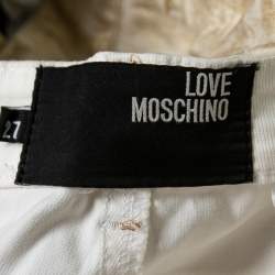 Love Moschino Gold Foil Print Denim Straight Fit Jeans M/Waist: 30.5"