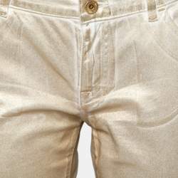 Love Moschino Gold Foil Print Denim Straight Fit Jeans M/Waist: 30.5"