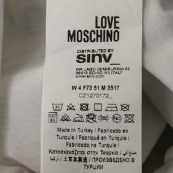 Pre Owned Love Moschino White Let's Fly Print Cotton T-Shirt M