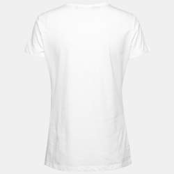 Pre Owned Love Moschino White Let's Fly Print Cotton T-Shirt M