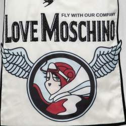 Pre Owned Love Moschino White Let's Fly Print Cotton T-Shirt M