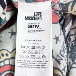Love Moschino Multicolor Print Crepe Button Front Shirt M  