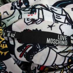 Love Moschino Multicolor Print Crepe Button Front Shirt M  